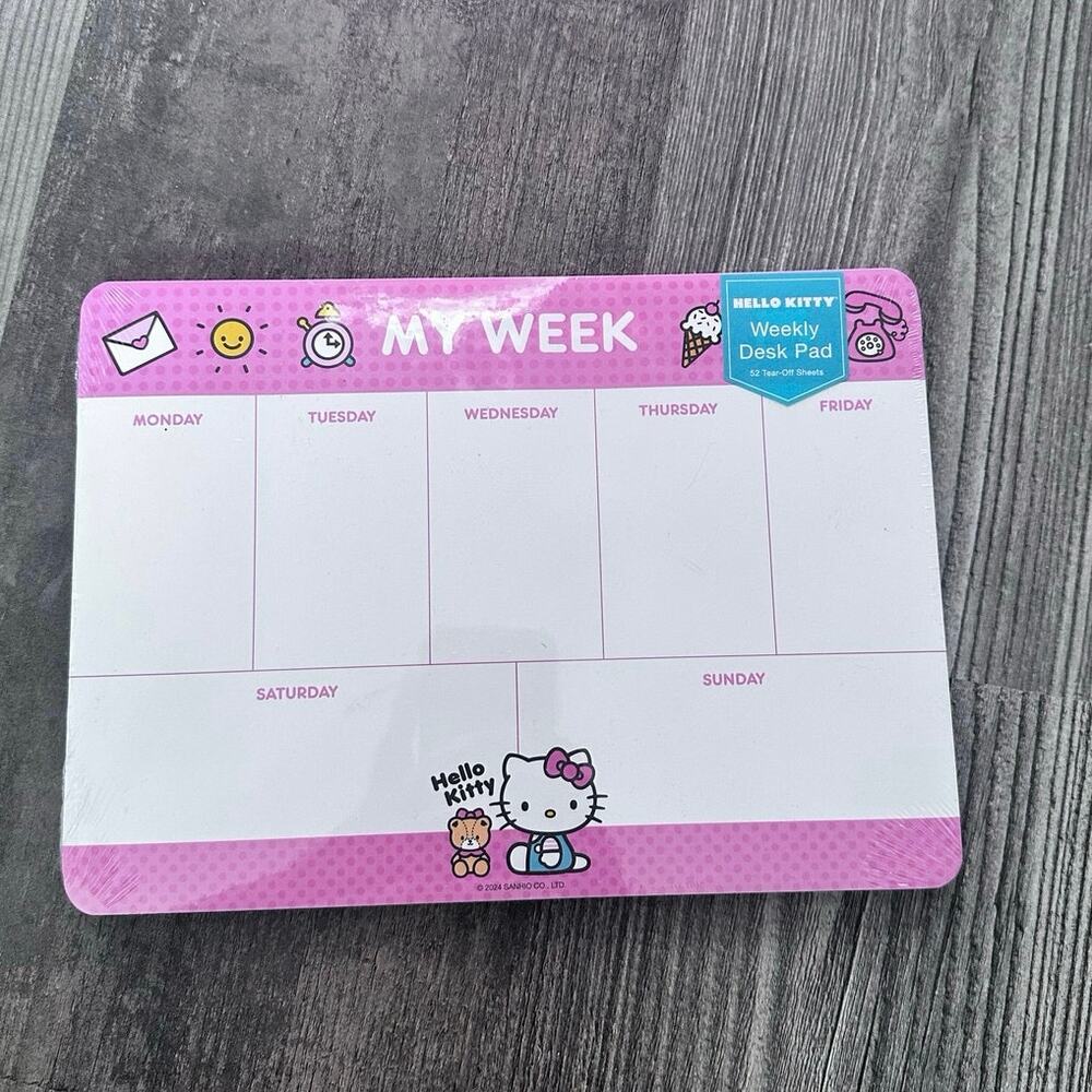 sanrio hello kitty weekly desk pad, never used